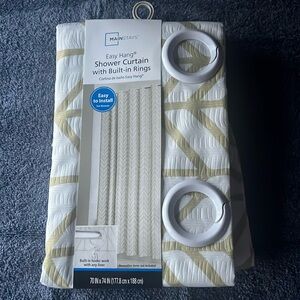 Mainstays Willcrest Easy Hang Fabric Shower Curtain, 70" x 74", Sage Green